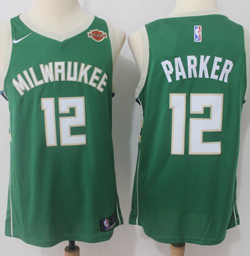 Men Nike Milwaukee Bucks #12 Jabari Parker Green NBA Swingman Icon Edition Jersey->milwaukee bucks->NBA Jersey